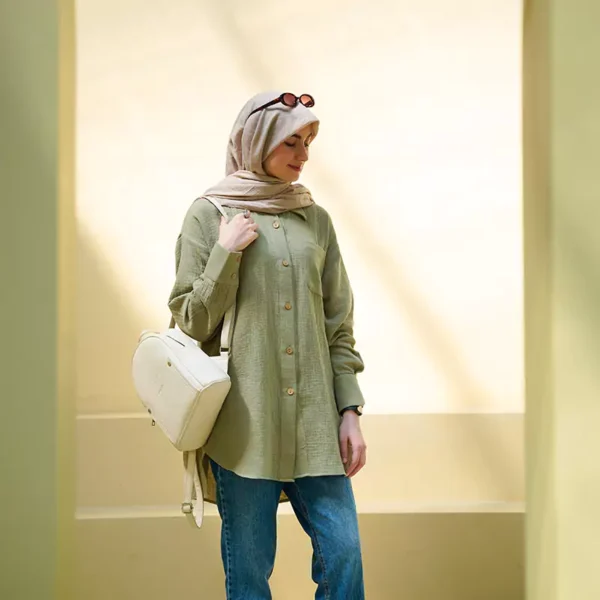 شومیز سبز زیتونی