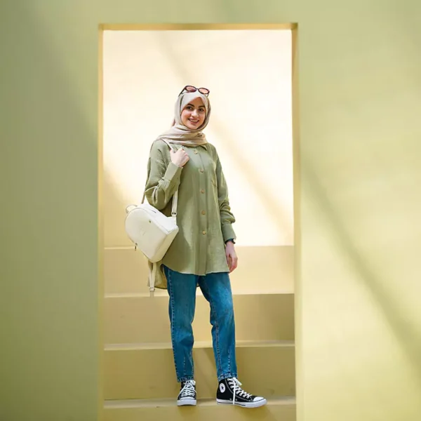 شومیز سبز زیتونی