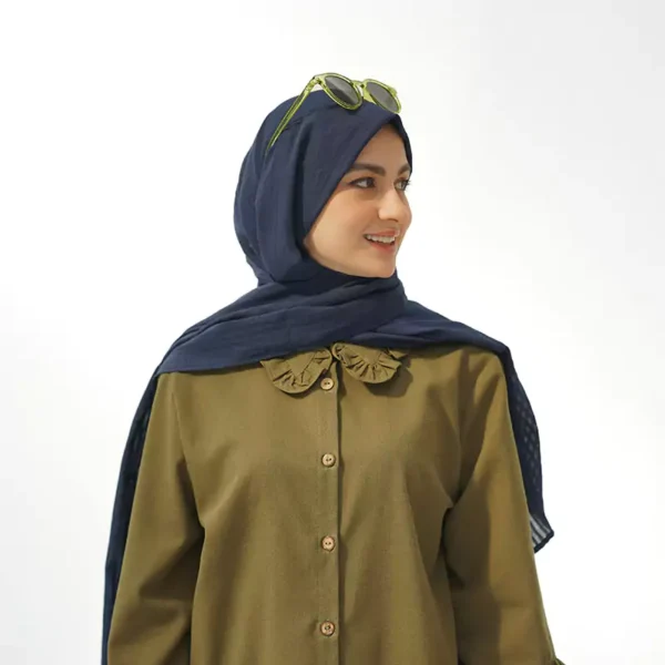 شومیز لینن سبز زیتونی