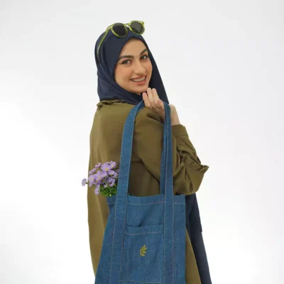 شومیز لینن سبز زیتونی