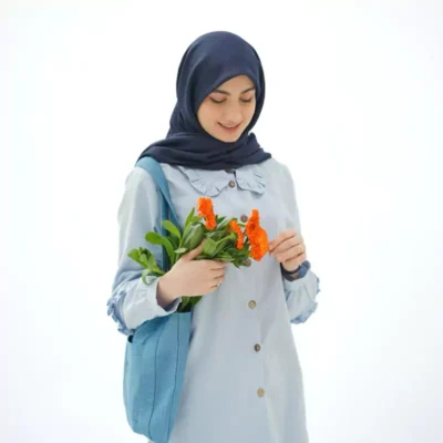 شومیز لینن آبی آسمانی