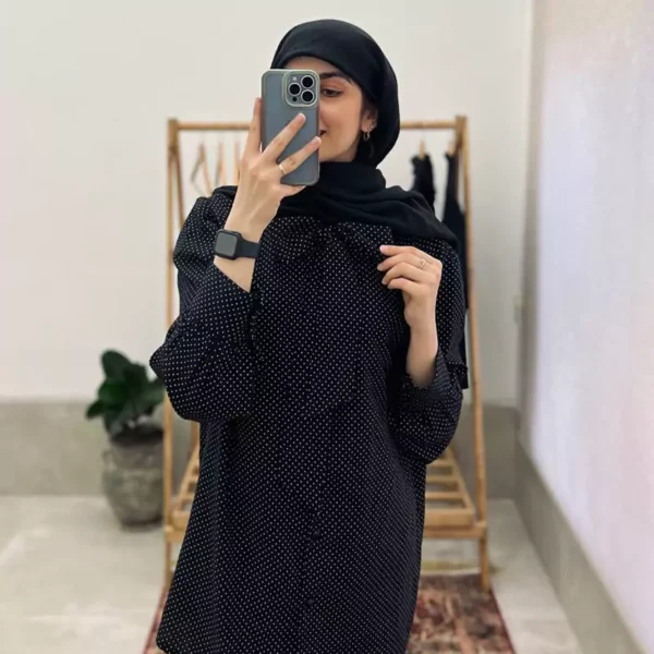 شومیز خالدار مشکی